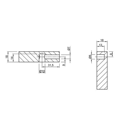 Заглушка для стяжки Housing, D=10, метал, (CF17) Permo