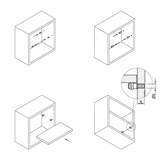 Фиксатор для полкодержателя M4, D=7, L=8, латунь (BU94) Permo