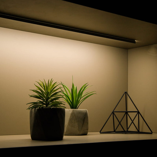 Профіль для LED-стрічки, врізний зі шторкою, L=3м, алюміній, чорний мат