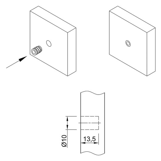 Муфта №100 М6 D=10 пластмасса (79540) Hettich