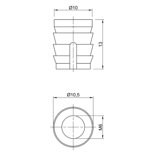 Муфта №100 М6 D=10 пластмасса (79540) Hettich