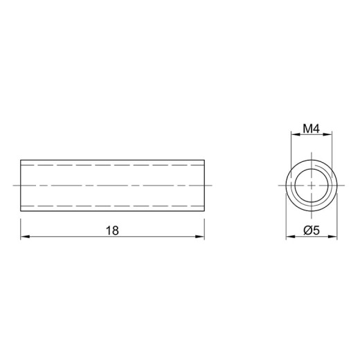 Різьбова втулка M4 L=18, сталь (100493901) Hettich