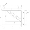 Консоль металл 195x248 косая, max 20кг, хром