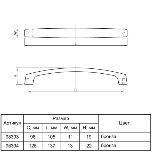Ручка мебельная JH 30. 001/128 G4