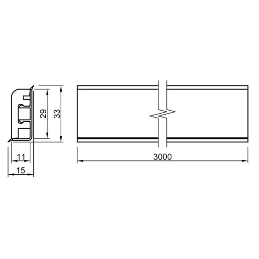 Бортик Thermoplast ITALO WAP серебристая щетка 1200 L-3m (акс.820)