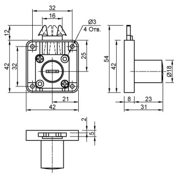 Замок для дверей-жалюзі Muller CL 22mm