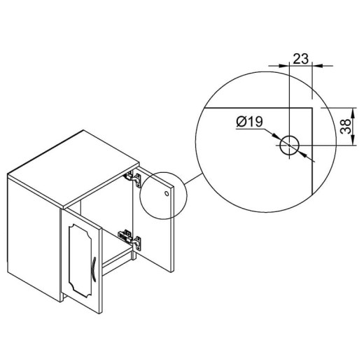 Замок врезной двухсторонний Muller CL 22mm