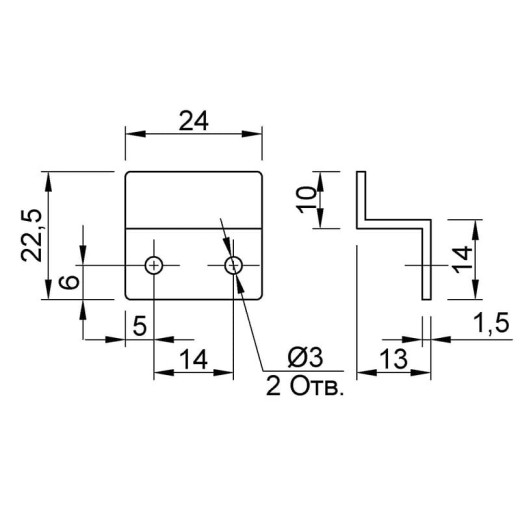 Замок врезной двухсторонний Muller CL 22mm