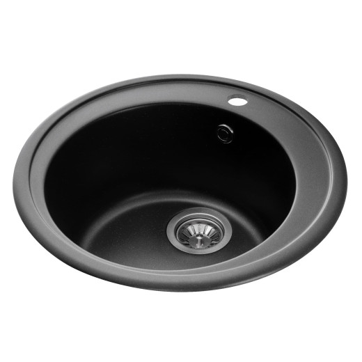 Гранітна мийка для кухні GRANADO Rubi Black shine