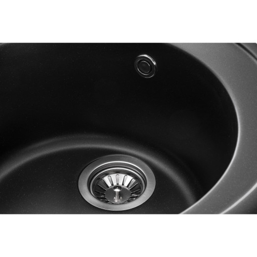Гранітна мийка для кухні GRANADO Rubi Black shine