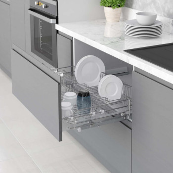 Сушка для посуды выдвижная на тандем Blum 80см хром S-2033-C