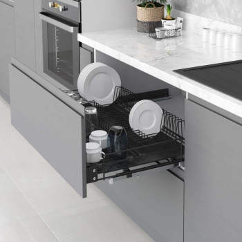 Сушка для посуды выдвижная на тандем Blum 90см Антрацит S-2034-A
