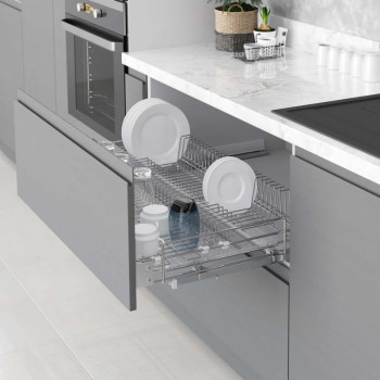 Сушка для посуды выдвижная на тандем Blum 90см хром S-2034-C